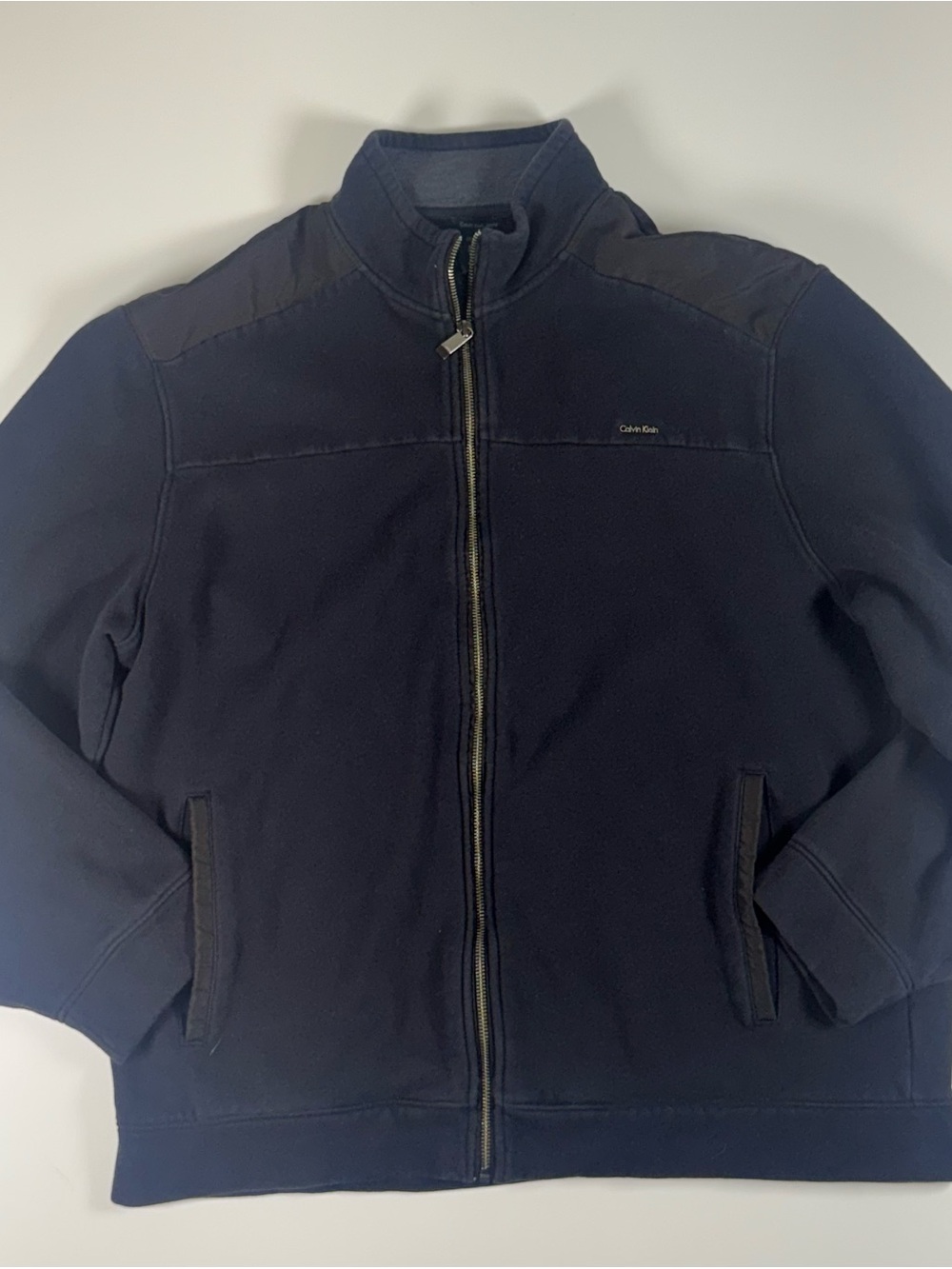 Calvin Klein Jeans Navy Zip-Up Bomber Jacket